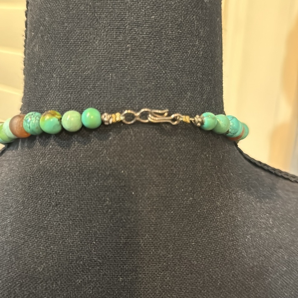 Bohemian Long Chunky Multi Color Beaded Faux Turq… - image 5